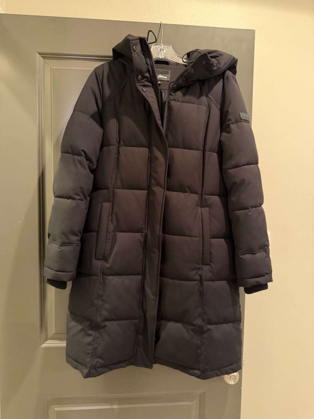 Sam Edelman Insulated Hooded Long Puffer Coat - Black
